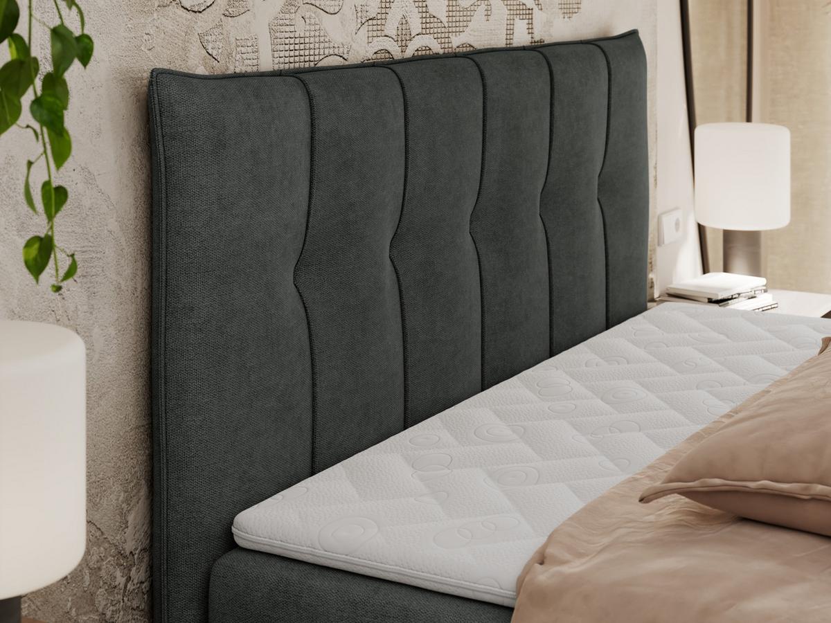 BOXBETT PREMIUM 10 140/200 Dunkelgrau Struktur - H4 - Dunkelgrau, Holz/Textil (140/200cm) - MKS