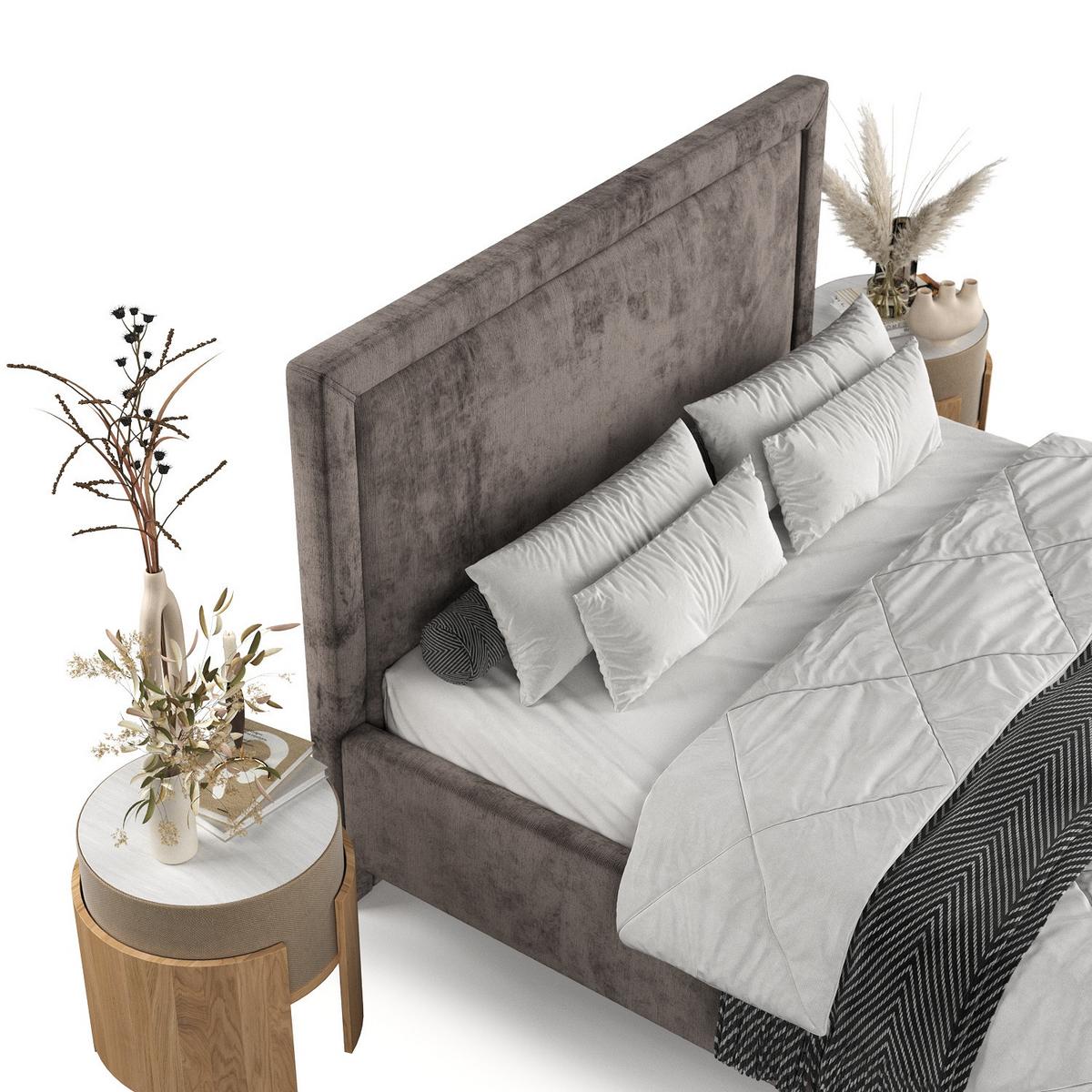POLSTERBETT Vega 120/200 cm Braun im Lotta Stoff - Naturfarben/Braun, Holz/Holzwerkstoff (120/200cm) - AltaBeds