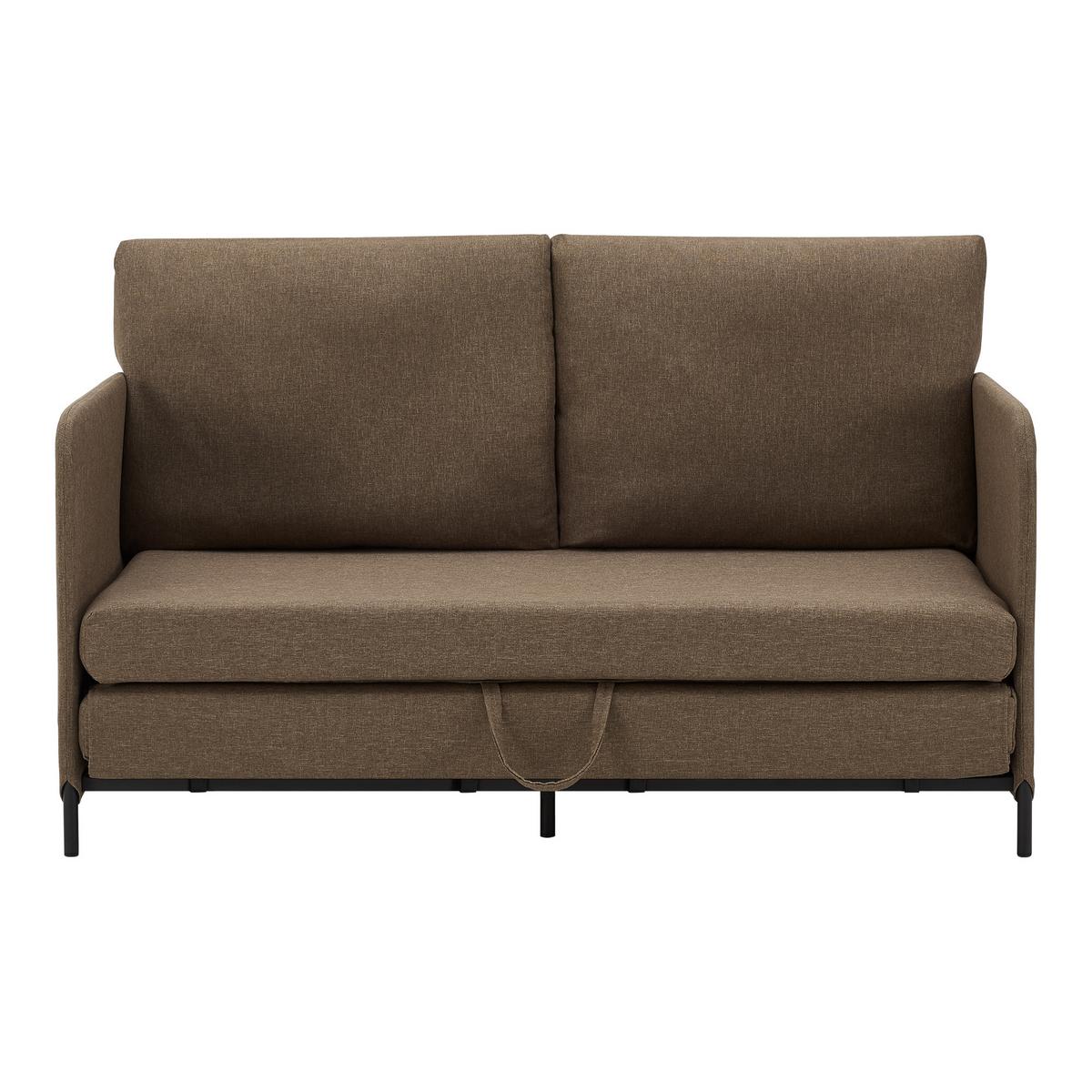 SCHLAFSOFA Soini - Braun, Textil/Metall (125/78/67cm) - [en.casa]