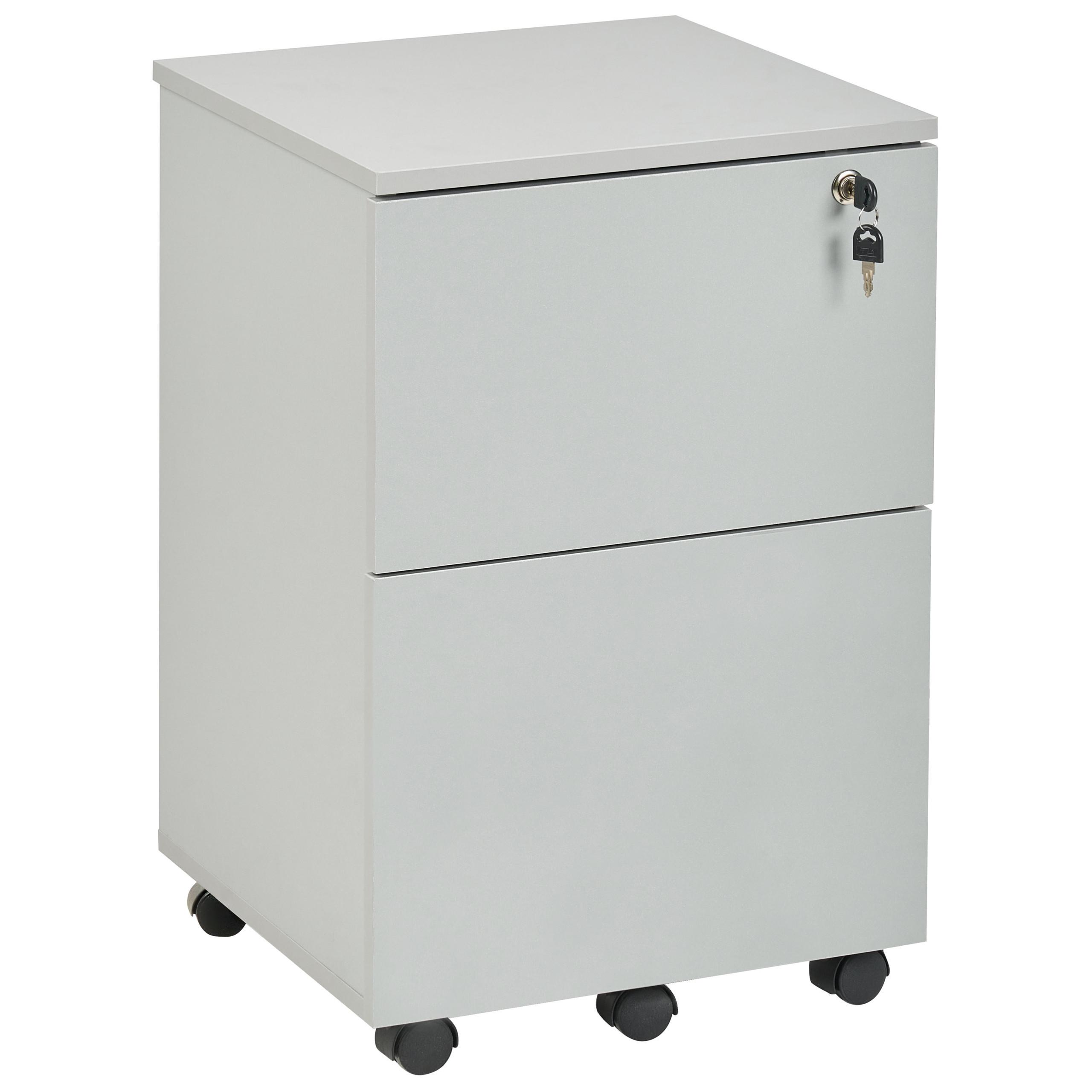 BÜROSCHRANK Hellgrau Johnson - Hellgrau/Schwarz, Holzwerkstoff (40/62/40cm) - Beliani
