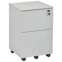 BÜROSCHRANK Hellgrau Johnson - Hellgrau/Schwarz, Holzwerkstoff (40/62/40cm) - Beliani