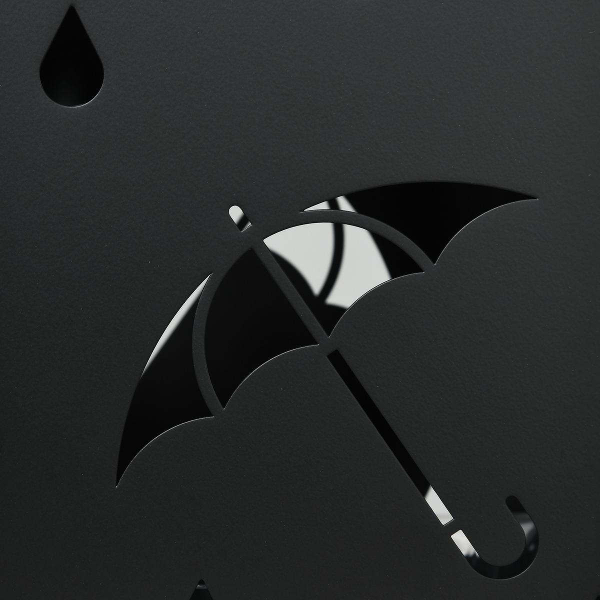 REGENSCHIRMSTÄNDER Schirmständer mit 4 Haken, Wasserauffangschale Stahl Schwarz - Schwarz, Metall (15.5/40/15.5cm) - HOMCOM