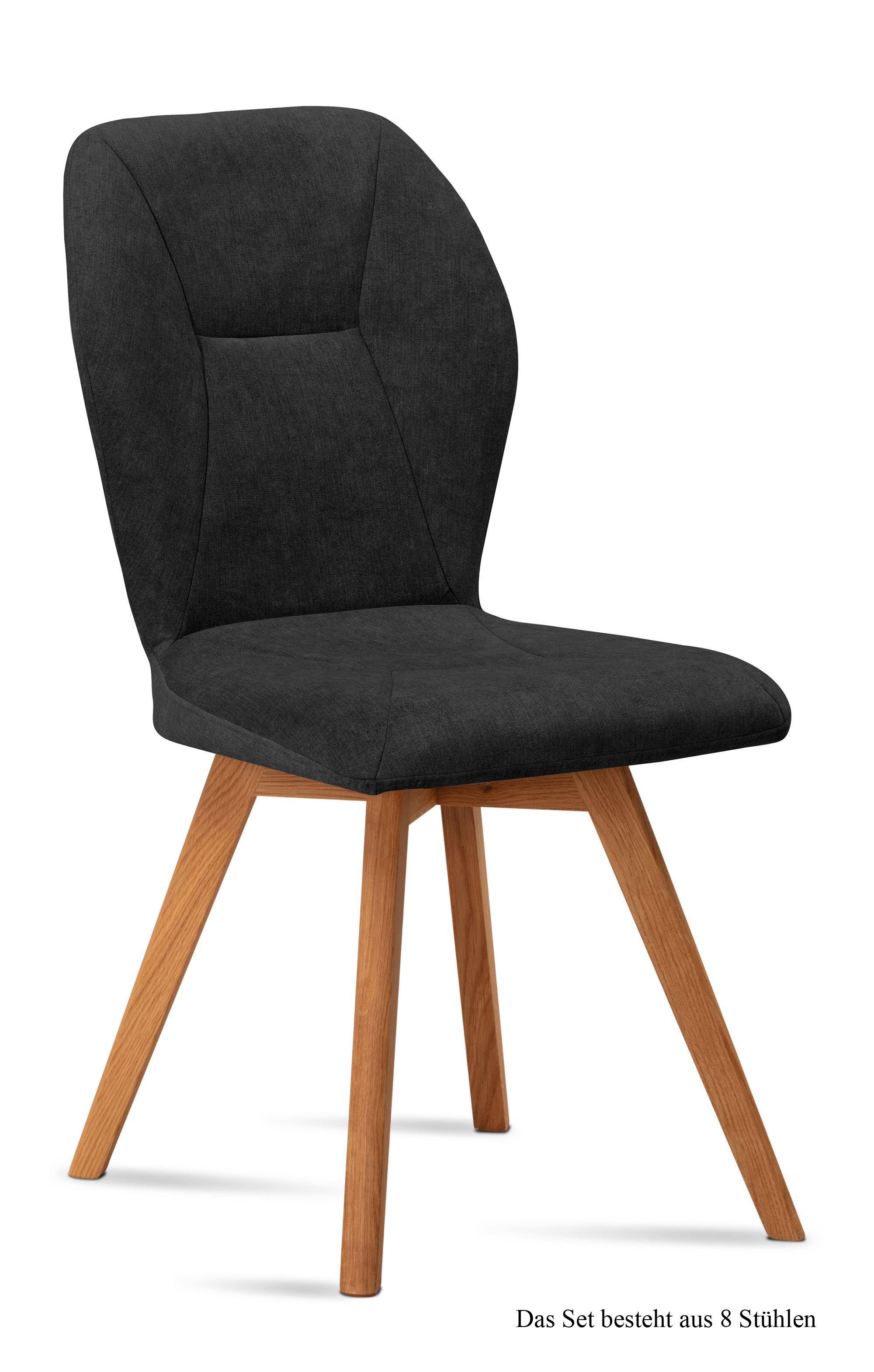 ESSZIMMERSTUHL (8er-Set) Donia 51x92x60 Eiche geölt/Anthrazit - Eichefarben/Anthrazit, Kunststoff (60/92/51cm) - 58aufmkessel