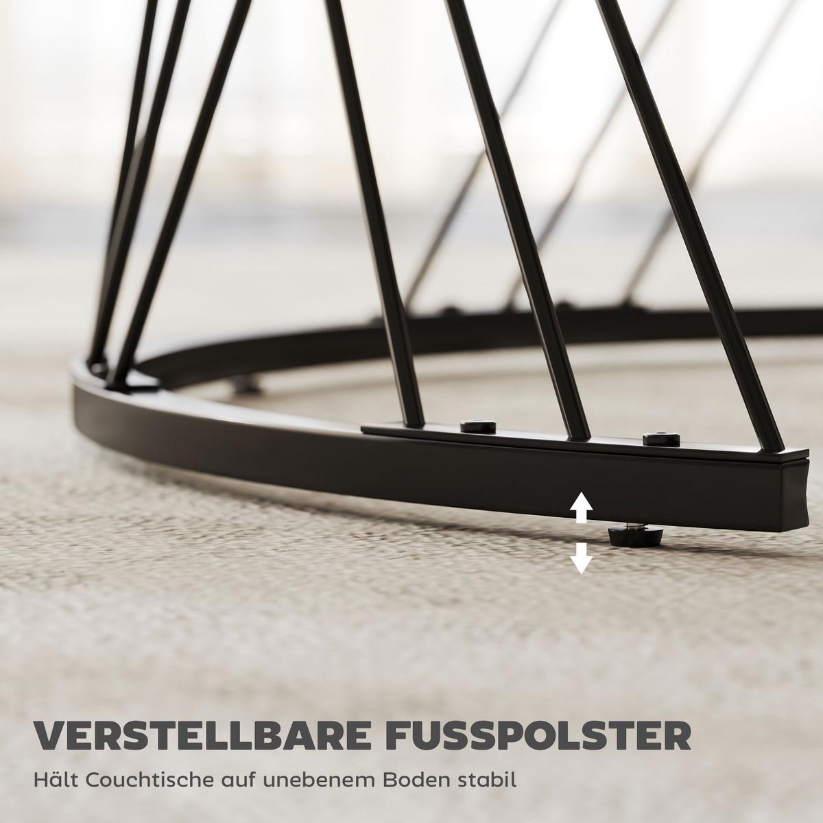 COUCHTISCH-SET 2er Set Spanplatte Metall Weiß - Weiß, Holzwerkstoff/Metall (70/70/46.5cm) - HOMCOM