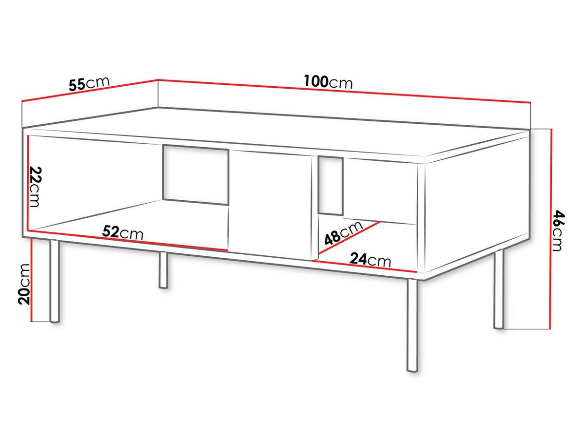 COUCHTISCH Tacos - Schwarz/Braun, Holzwerkstoff/Metall (55/100/46cm) - MIRJAN24