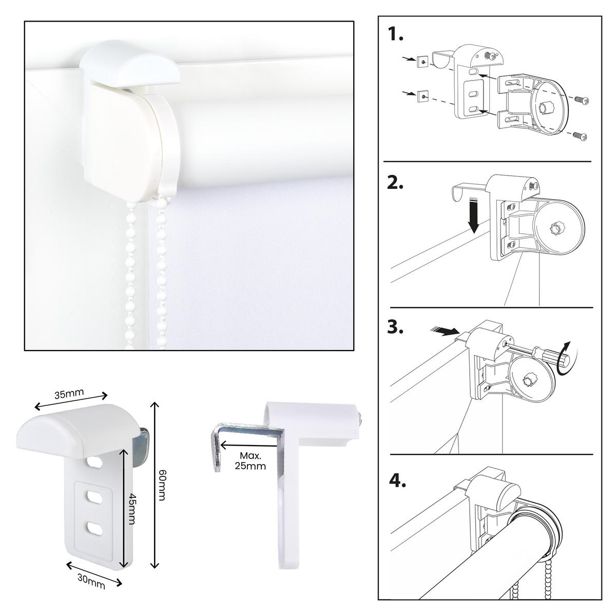 VERDUNKELUNGSROLLO Moon Easyfix Weiß 60x180 - Weiß, Kunststoff (60/180/1cm) - STORESDECO