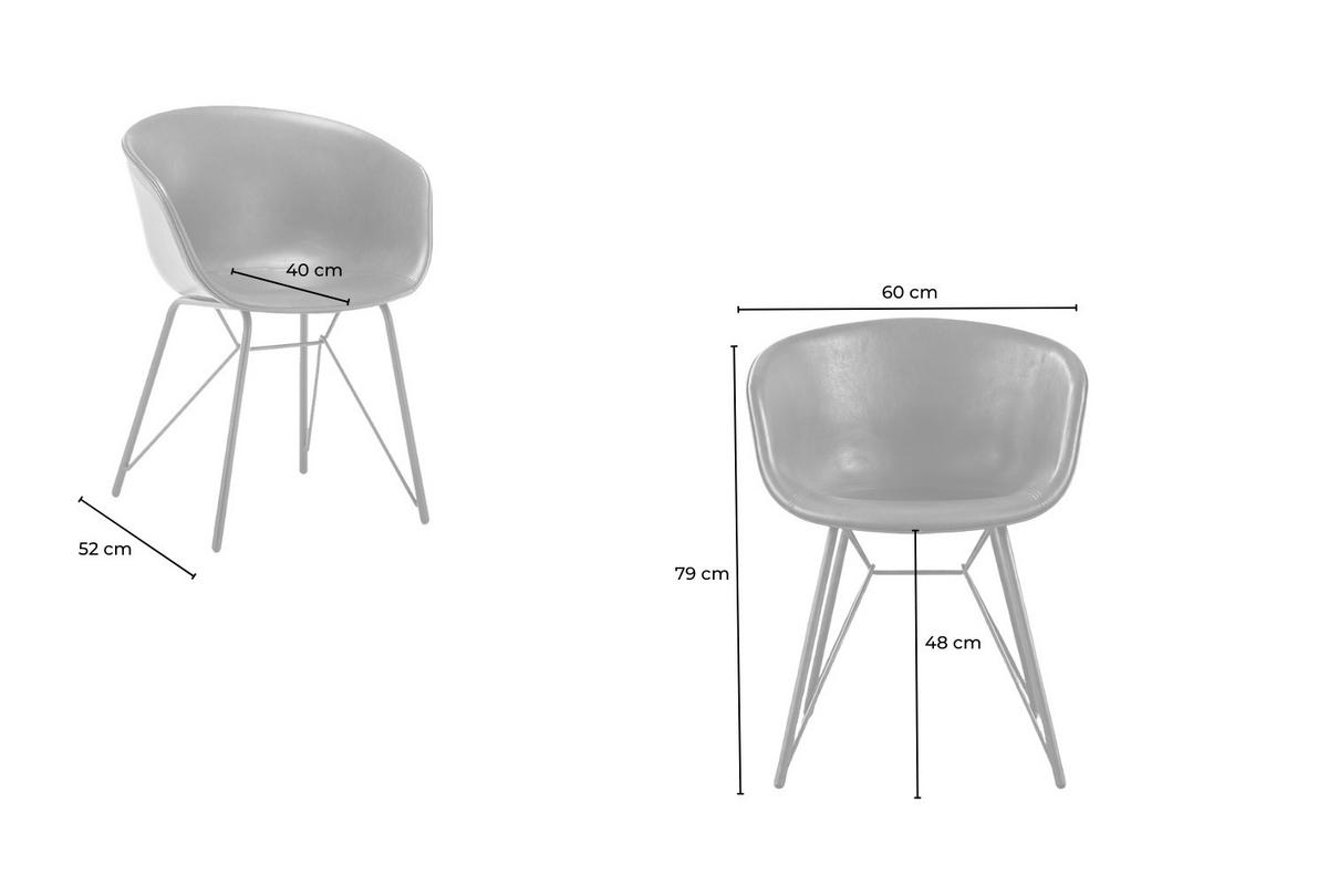 STUHL DANI Braun Kunstleder (4er-Set) - Braun, Leder (60/79/52cm) - KAWOLA