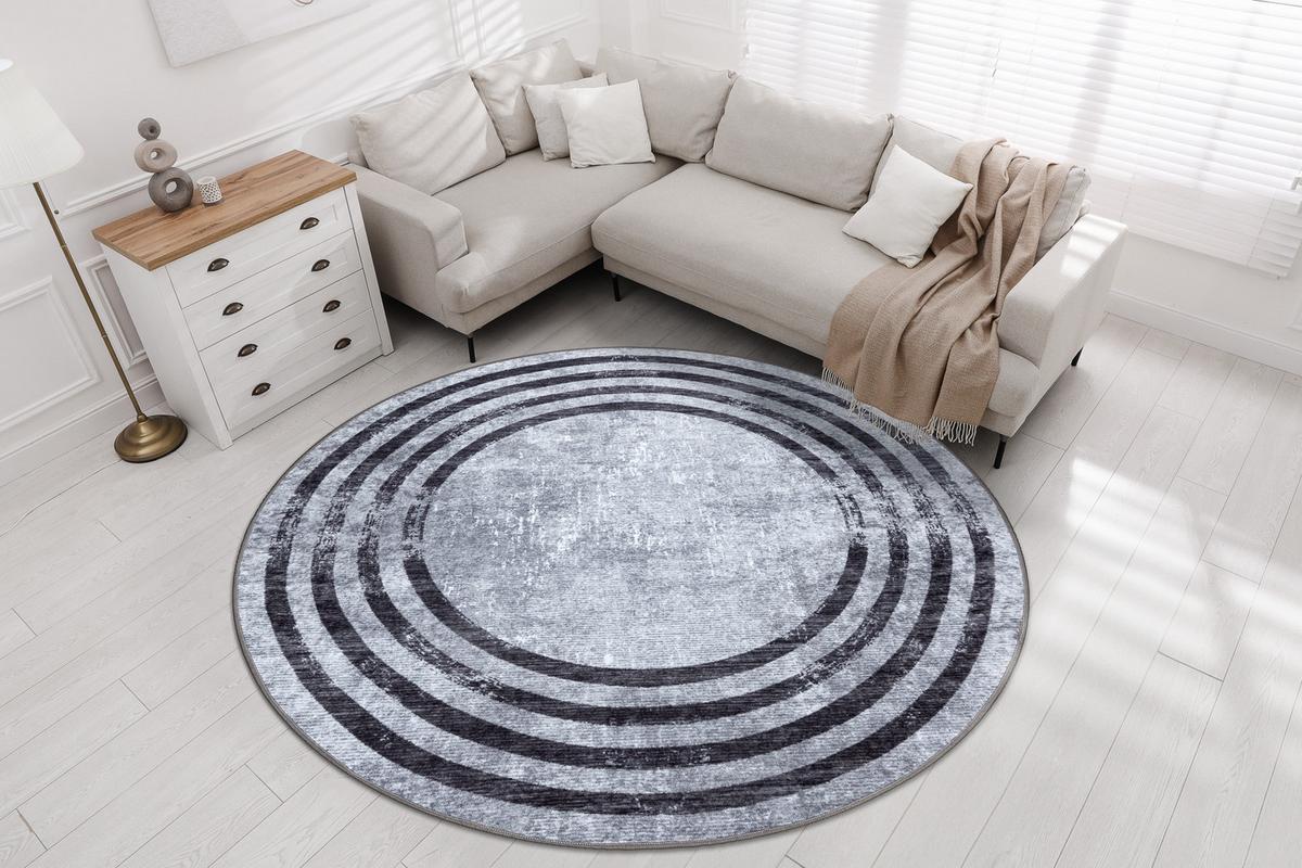 TEPPICH Miro 100 cm - Grau, Textil (100/100cm) - rugsX