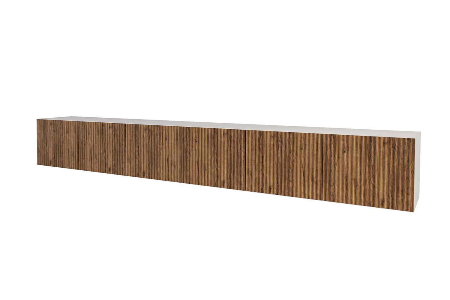 LOWBOARD NOA-2-W 3x100x40x40 cm - Weiß / Katania - Eiche Wotan, Holzwerkstoff (300/40/40cm) - ALTDECOR