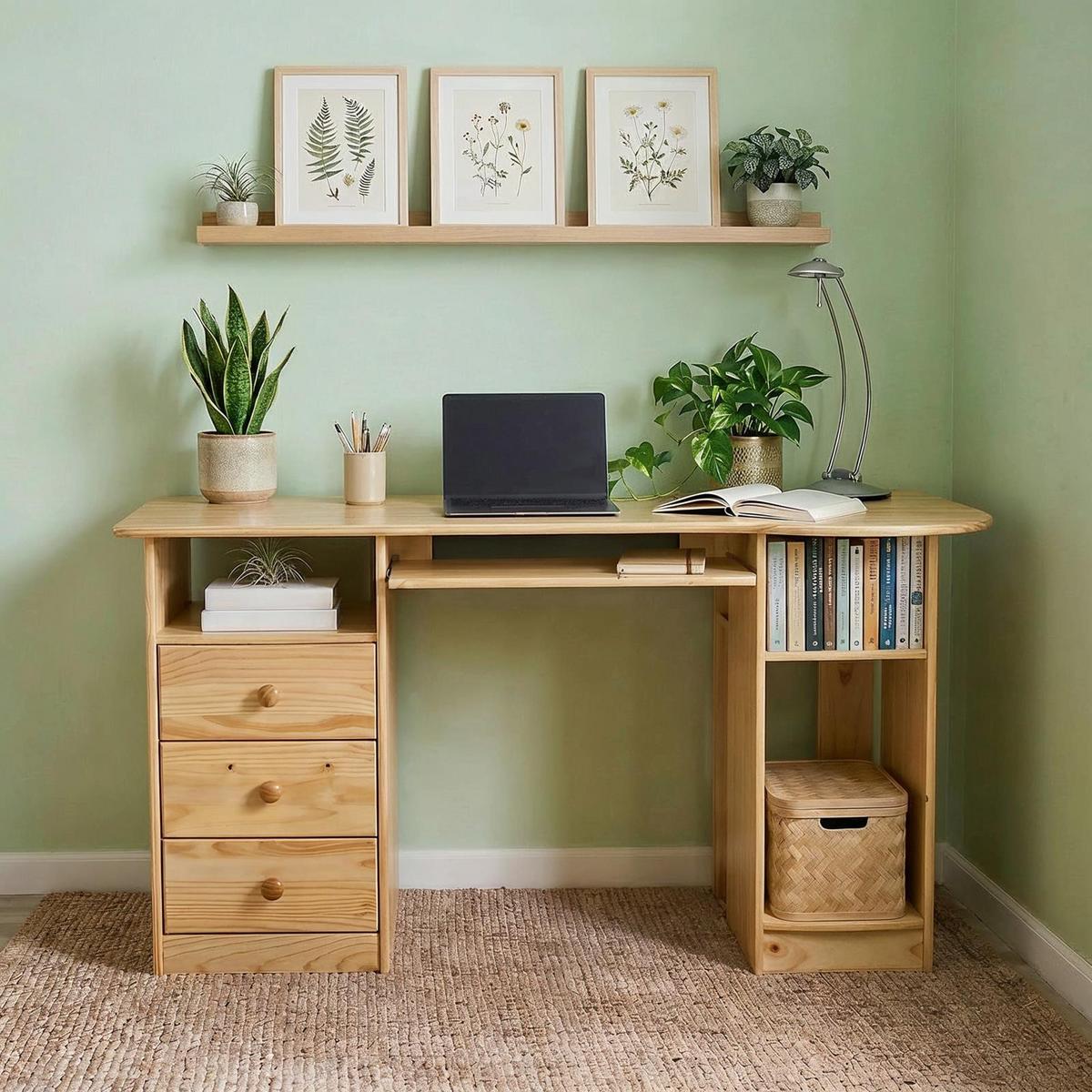 SCHREIBTISCH BOB - Naturfarben, Holz (67/140/74cm) - IDIMEX