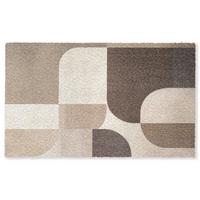 FUSSMATTE Geometrisch - Gewebte Struktur - Modern Fußabtreter 150x90 cm - Beige, Kunststoff (150/0.4cm) - MuchoWow