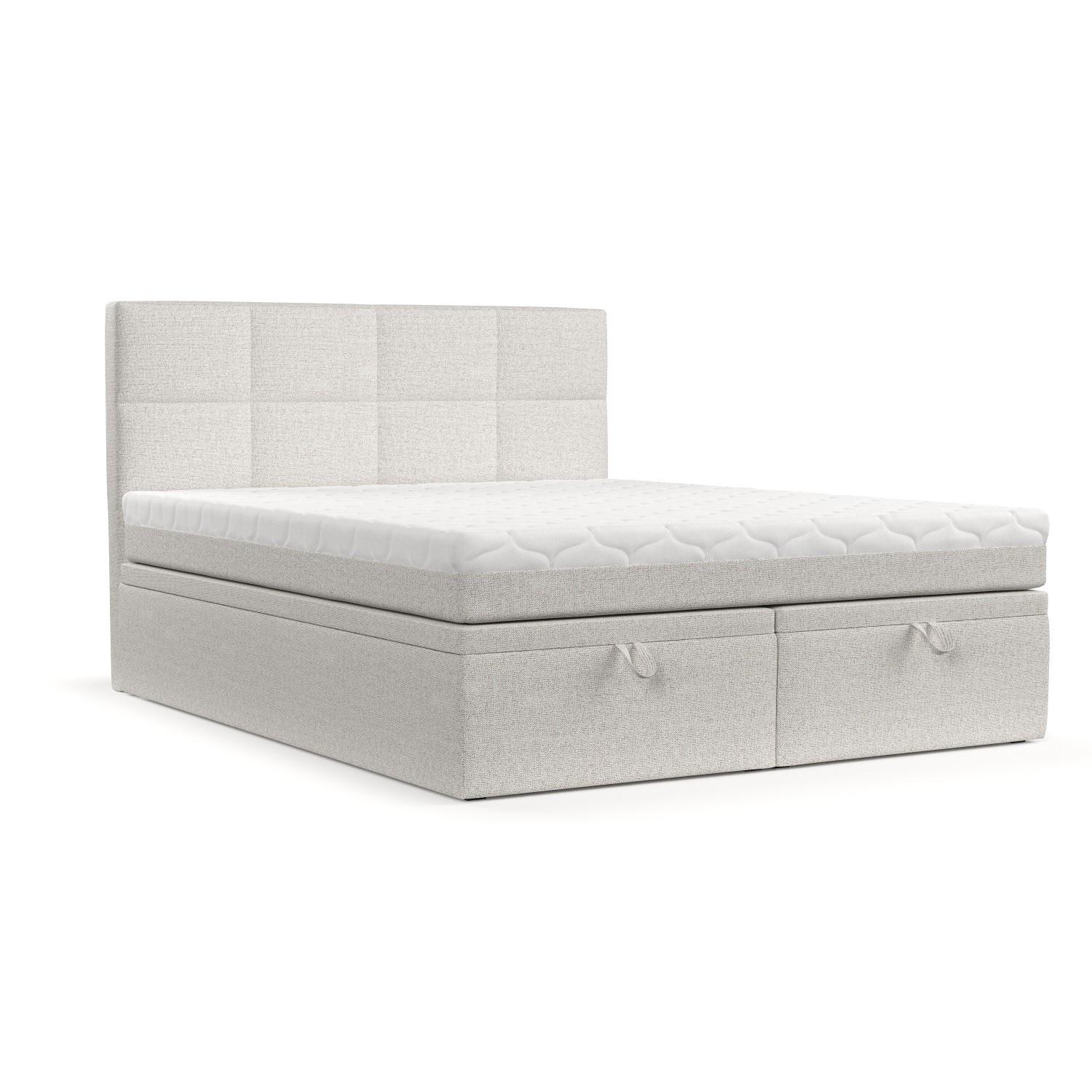 BOXBETT Tessa 160/200 cm Hellbeige im Riva Stoff - Sandfarben/Schwarz, Holz/Holzwerkstoff (160/200cm) - AltaBeds