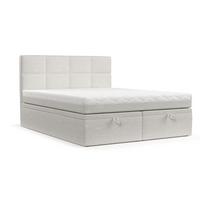 BOXBETT Tessa 160/200 cm Hellbeige im Riva Stoff - Sandfarben/Schwarz, Holz/Holzwerkstoff (160/200cm) - AltaBeds