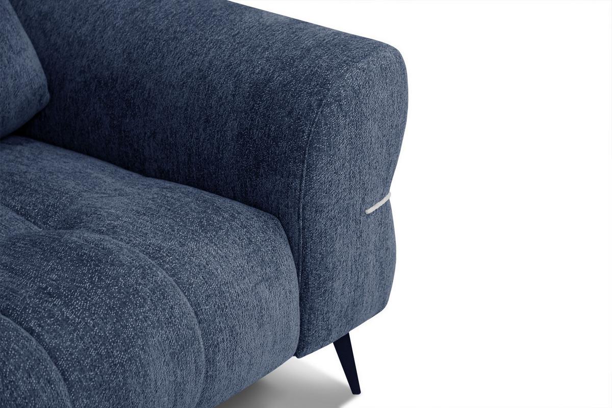 SOFA SALVINI 2,5-Sitzer, dunkelblau - Schwarz/Dunkelblau, Holzwerkstoff/Textil (176/88/99cm) - Wozimo