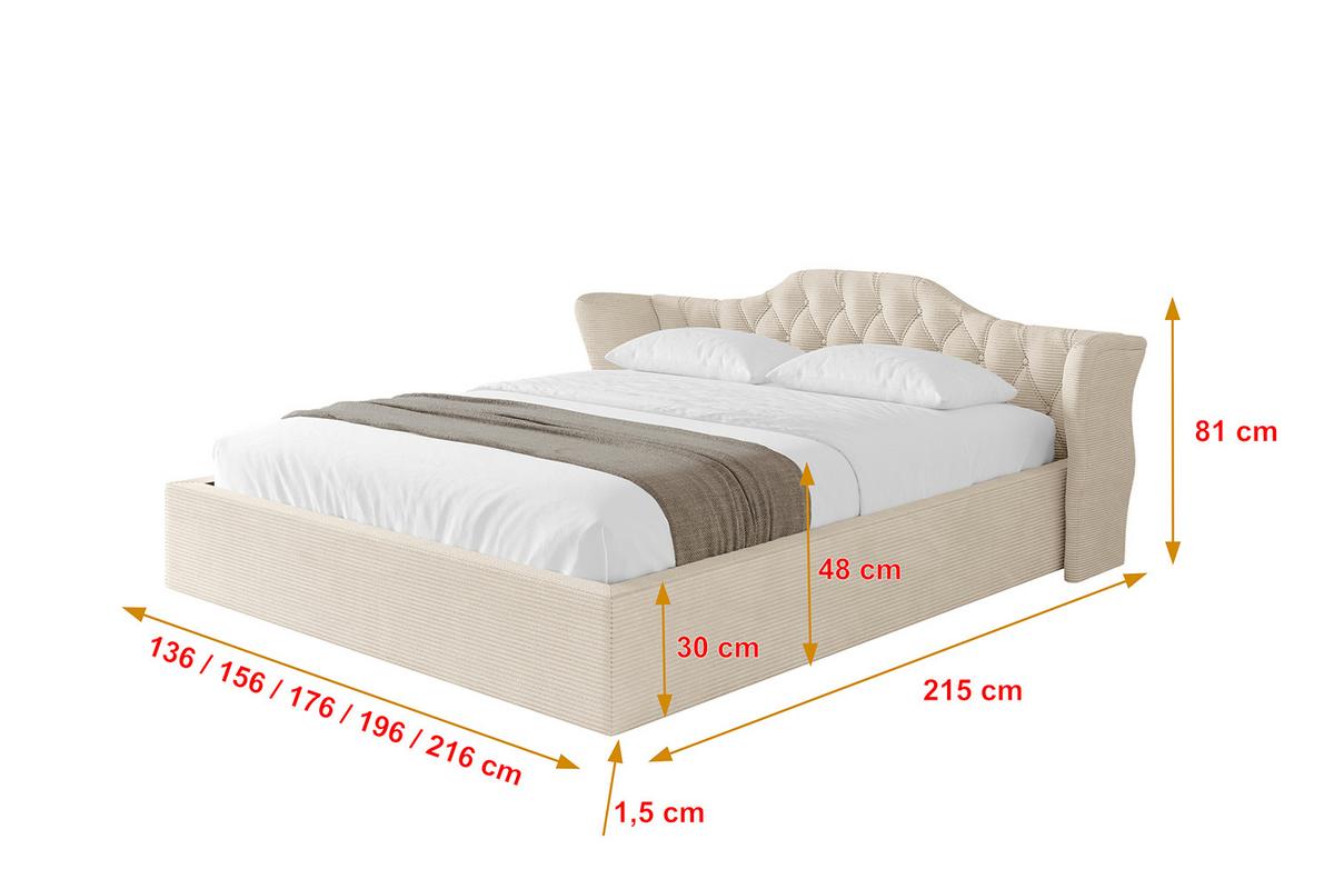 POLSTERBETT mit Bettkasten und Lattenrost, Boxbett ohne Matratze - ZORAN-V1 120x200 Beige - Creme, Holzwerkstoff/Textil (120/200cm) - ALTDECOR