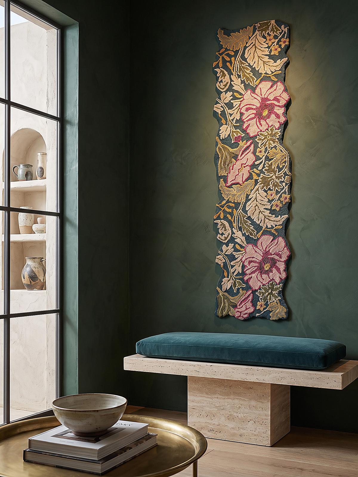 LÄUFER handgetuftet CHAR, in Multi, Blütenmuster, 60 x 230 cm - Multicolor, Textil (60/230cm) - KADIMA DESIGN