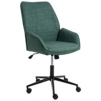 BÜROSTUHL Kunstleinen Dunkelgrün Castile - Schwarz/Grün, Textil (64/96/64cm) - Beliani