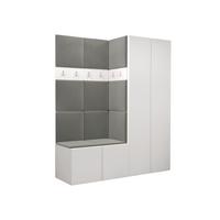GARDEROBEN-SET Orion III - Weiß/Grau, Holzwerkstoff/Kunststoff (158/186/46cm) - MIRJAN24