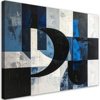 LEINWANDBILD 3D und geometrisch 90x60cm - Blau, Textil (90/60cm) - Feeby