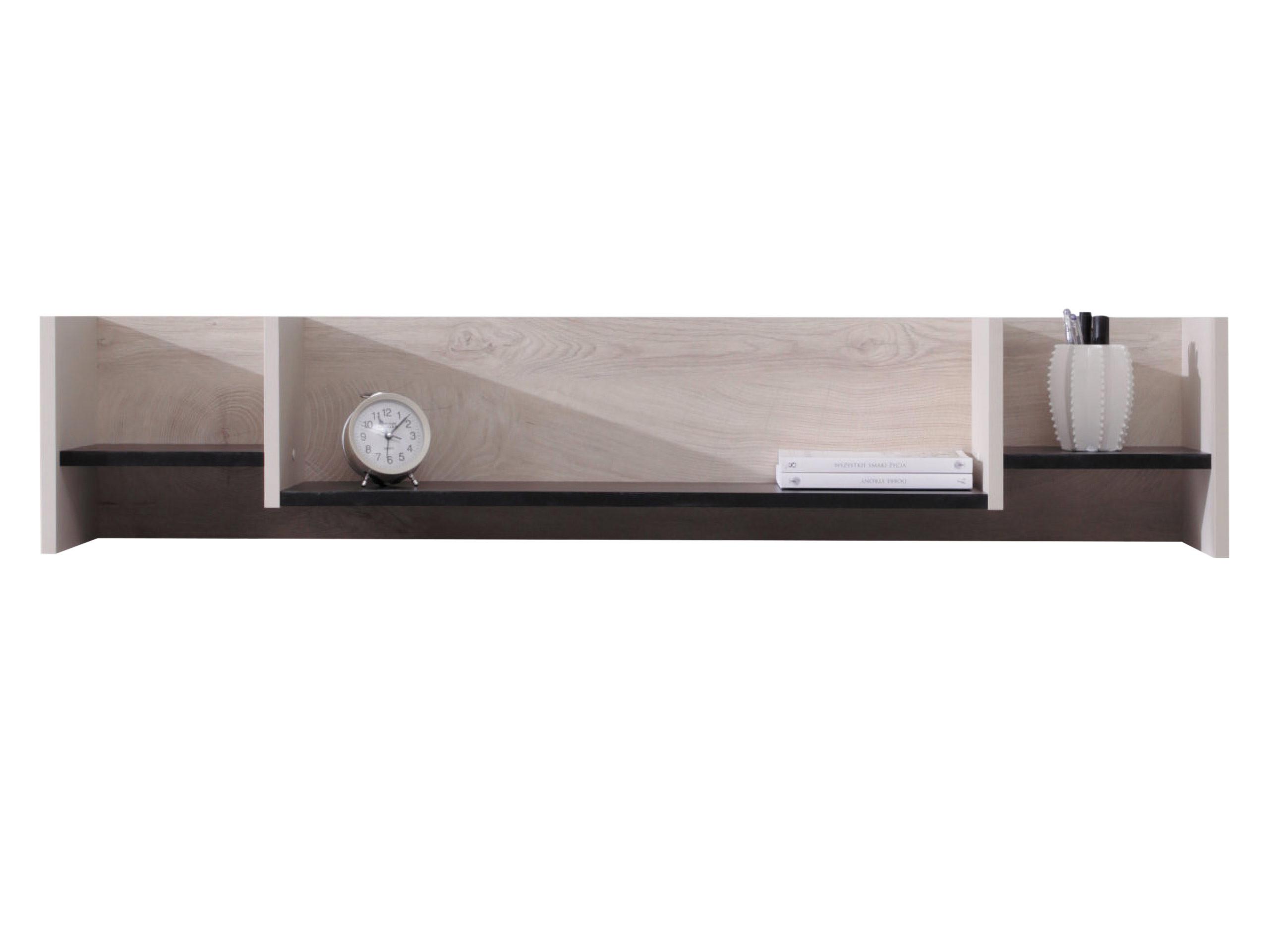 WANDREGAL Planet 13 - Eichefarben/Schwarz, Holzwerkstoff (125/25/24cm) - MIRJAN24
