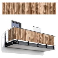 BALKON-SICHTSCHUTZ Holz - Stiel - Hellbraun Deko XXL 500x110 cm - Ahornfarben, Kunststoff (500/110cm) - MuchoWow