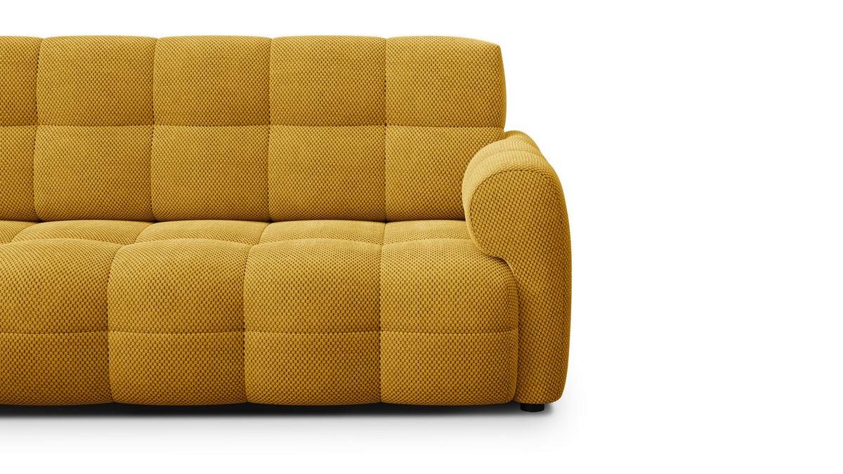 ECKSOFA MELLOW 5-Sitzer, safran - Gelb/Schwarz, Holz/Textil (283/191cm) - Wozimo