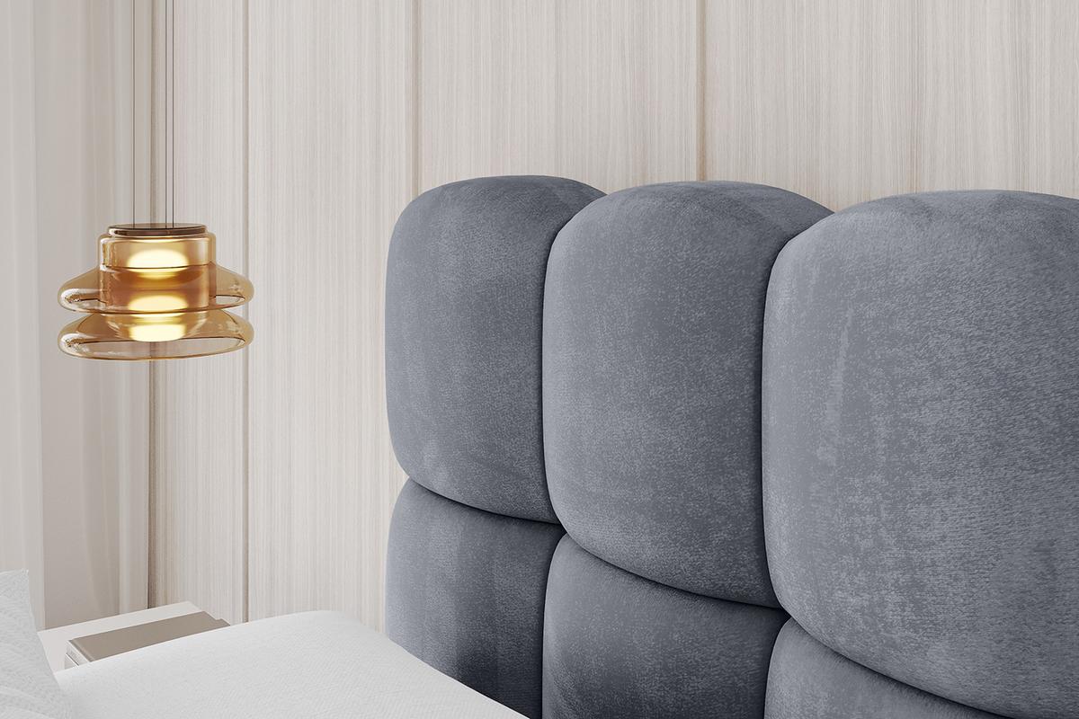 POLSTERBETT mit Bettkasten und Lattenrost, Boxbett ohne Matratze - LEYA 160x200 Grau - Grau, Holzwerkstoff/Textil (160/200cm) - ALTDECOR
