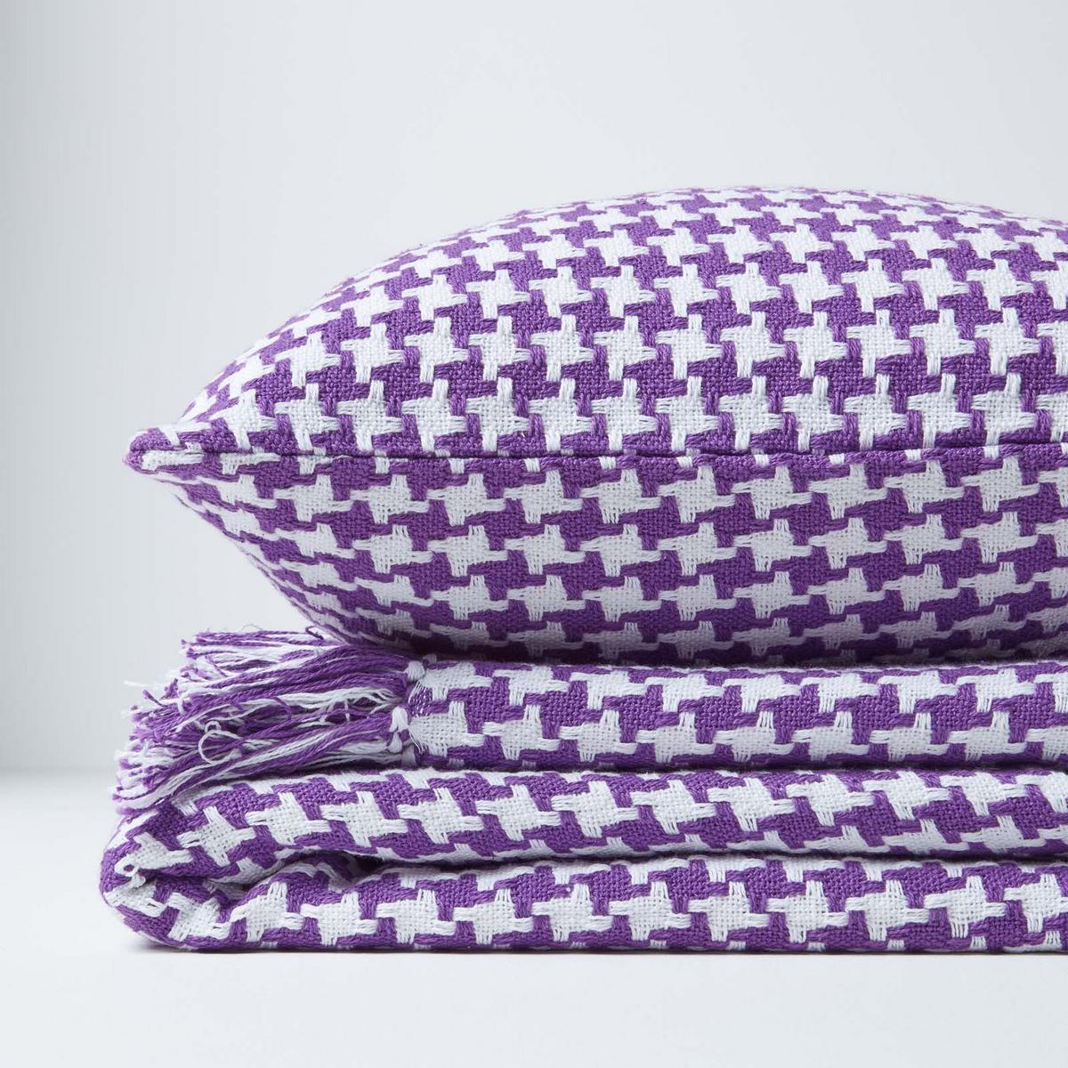 ÜBERWURF 225/255 cm, Hahnentritt-Muster - Lila, Textil (225/255cm) - Homescapes