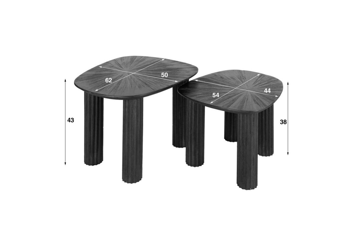COUCHTISCH INKA 2ER SET Braun Teakholz - Braun, Teakholz/Holz (61/76/38cm) - KAWOLA