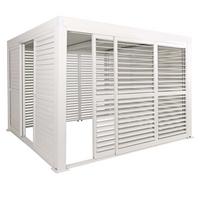PERGOLA MIT SCHIEBETÜR Weiß - Weiß, Metall (300/220/300cm) - MCW