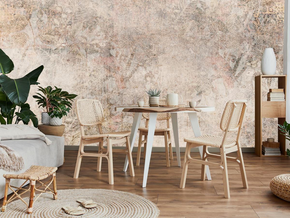 FOTOTAPETE Abstraktion Mosaik Ornamenten Beton 250x175 - Beige/Braun, Papier (250/175cm) - Muralo