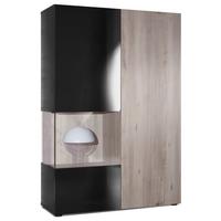 VITRINE Morena Tür und Einsatz in Eiche Nordic - Silbereichenfarben, Holzwerkstoff (91.5/136.5/37cm) - Vladon