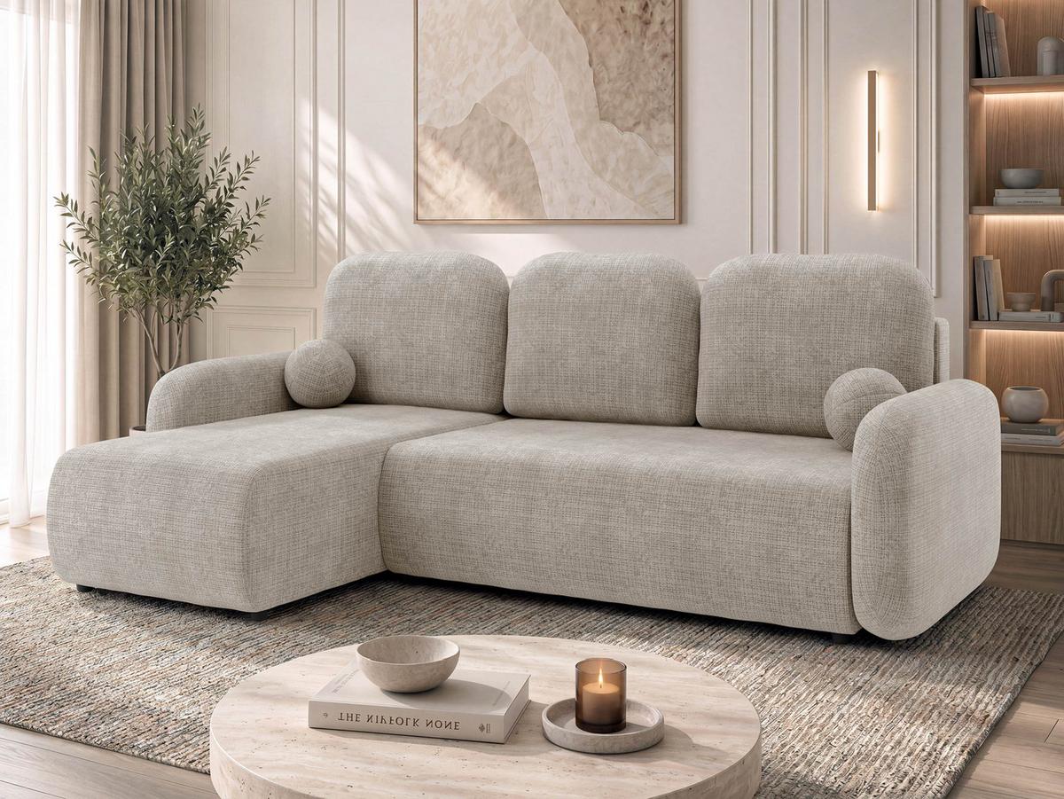 ECKSCHLAFSOFA Gizefa - Beige/Schwarz, Holz/Kunststoff (233/147cm) - MIRJAN24