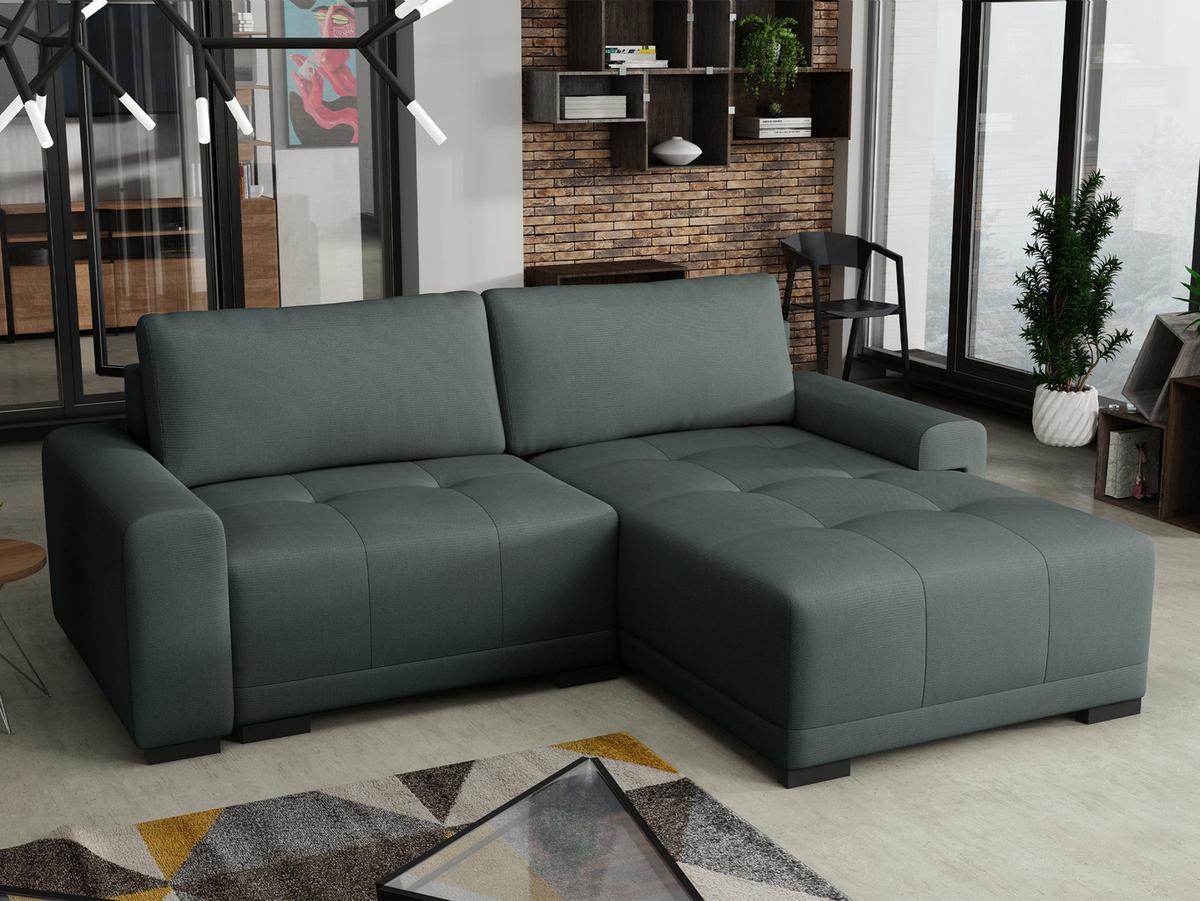 ECKSOFA Milton - Graphitfarben/Schwarz, Holz/Textil (237/180cm) - MIRJAN24