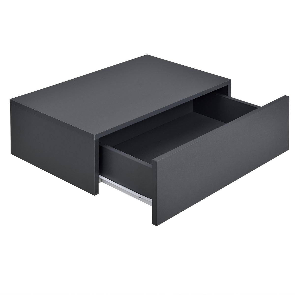 NACHTTISCH Oslo, 2er Set, hängend, mit Schublade - Dunkelgrau, Holzwerkstoff (46/15/30cm) - [en.casa]