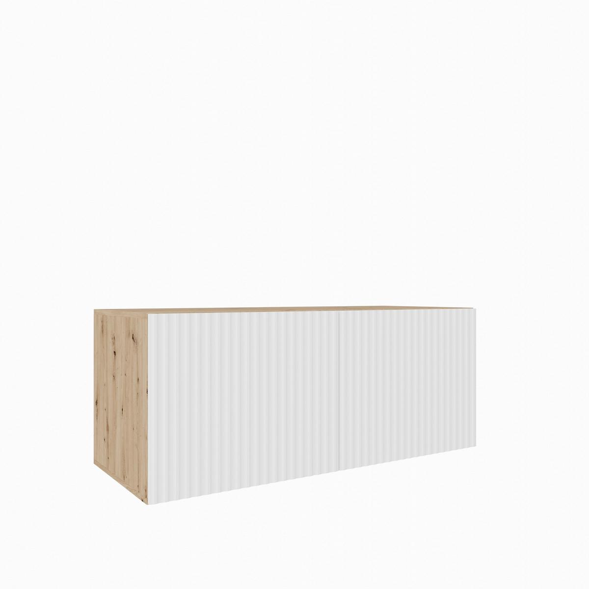 LOWBOARD VAREN 100/41/40 cm, Hängender TV-Schrank Eiche Artisan - Weiß/Eiche Artisan, Holzwerkstoff (100/41/40cm) - MASSENO
