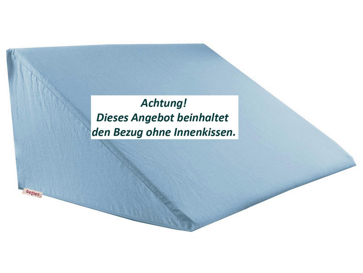 KEILKISSENBEZUG Basic 100% Baumwolle hellblau 62/49/30 cm - Hellblau, Textil (62/49cm) - beties Heimtextil