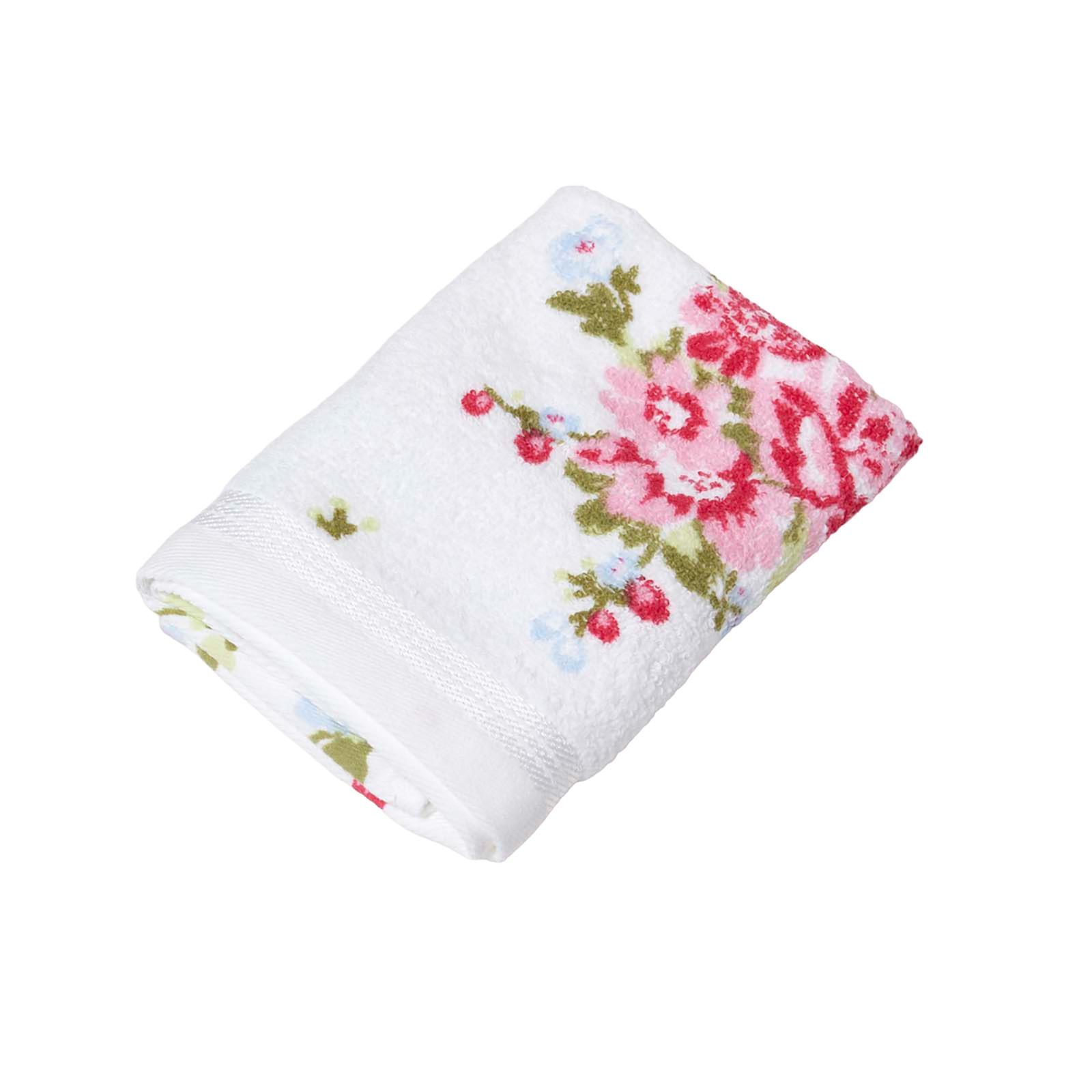 HANDTUCH Blumen weiß - Weiß, Textil (50/90cm) - Homescapes