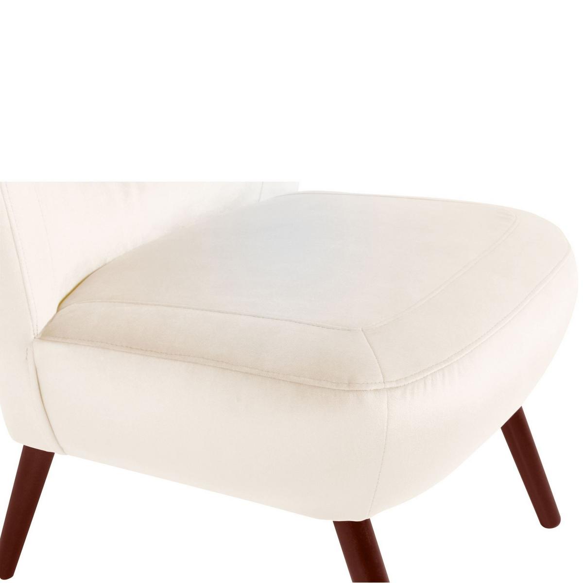SESSEL Kathy Bezug Samtvelours Buche nussbaum dunkel / creme - Weiß, Kunststoff (70/86/69cm) - 58aufmkessel