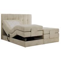 BOXBETT VITTORIA 140/200 - Beige Velvet - H3 - Beige, Holz/Textil (140/200cm) - MKS