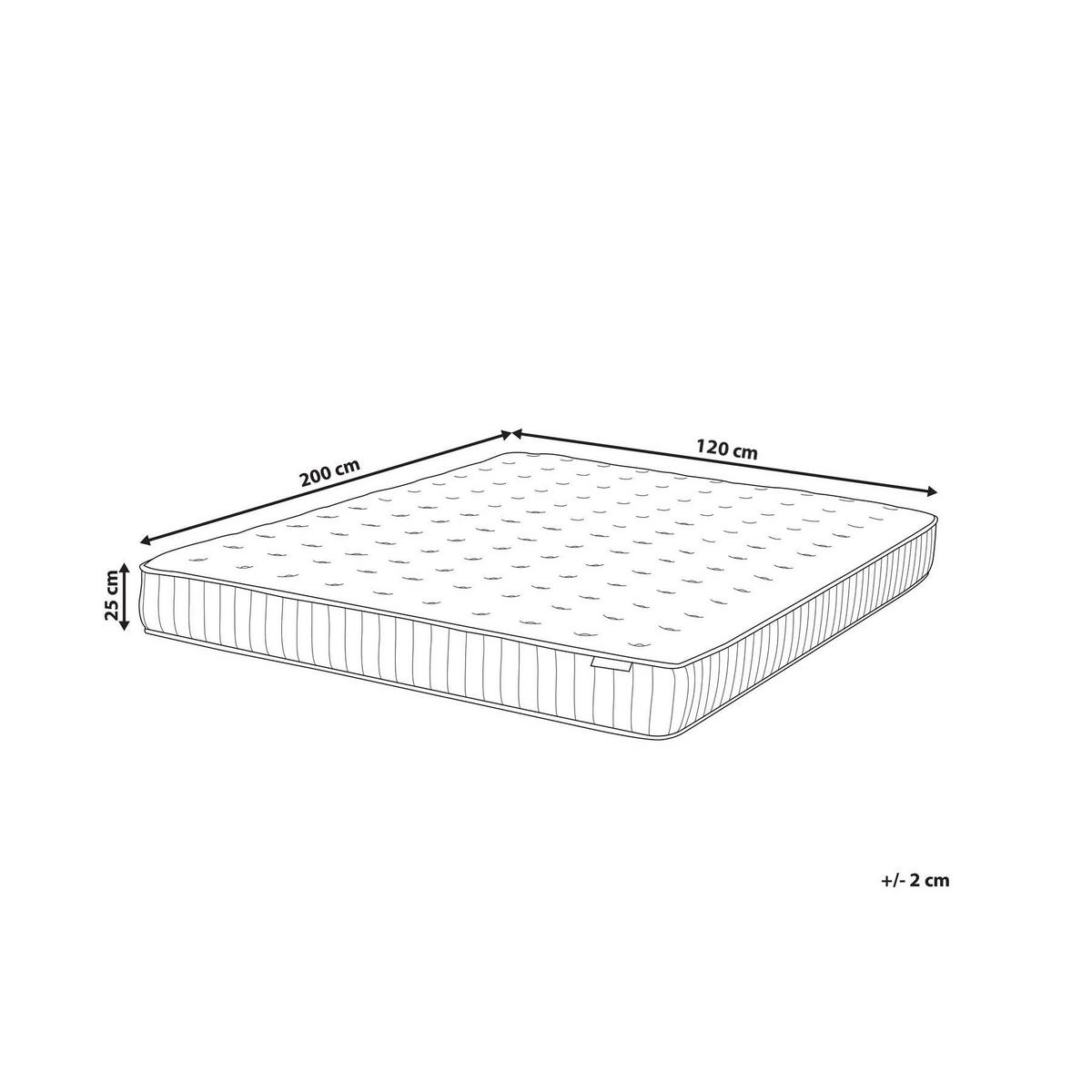 GEL-MEMORYSCHAUM-TASCHENFEDERKERNMATRATZE H2/3 Mittel 120/200 cm Pleasant - Weiß, Textil (120/200cm) - Beliani