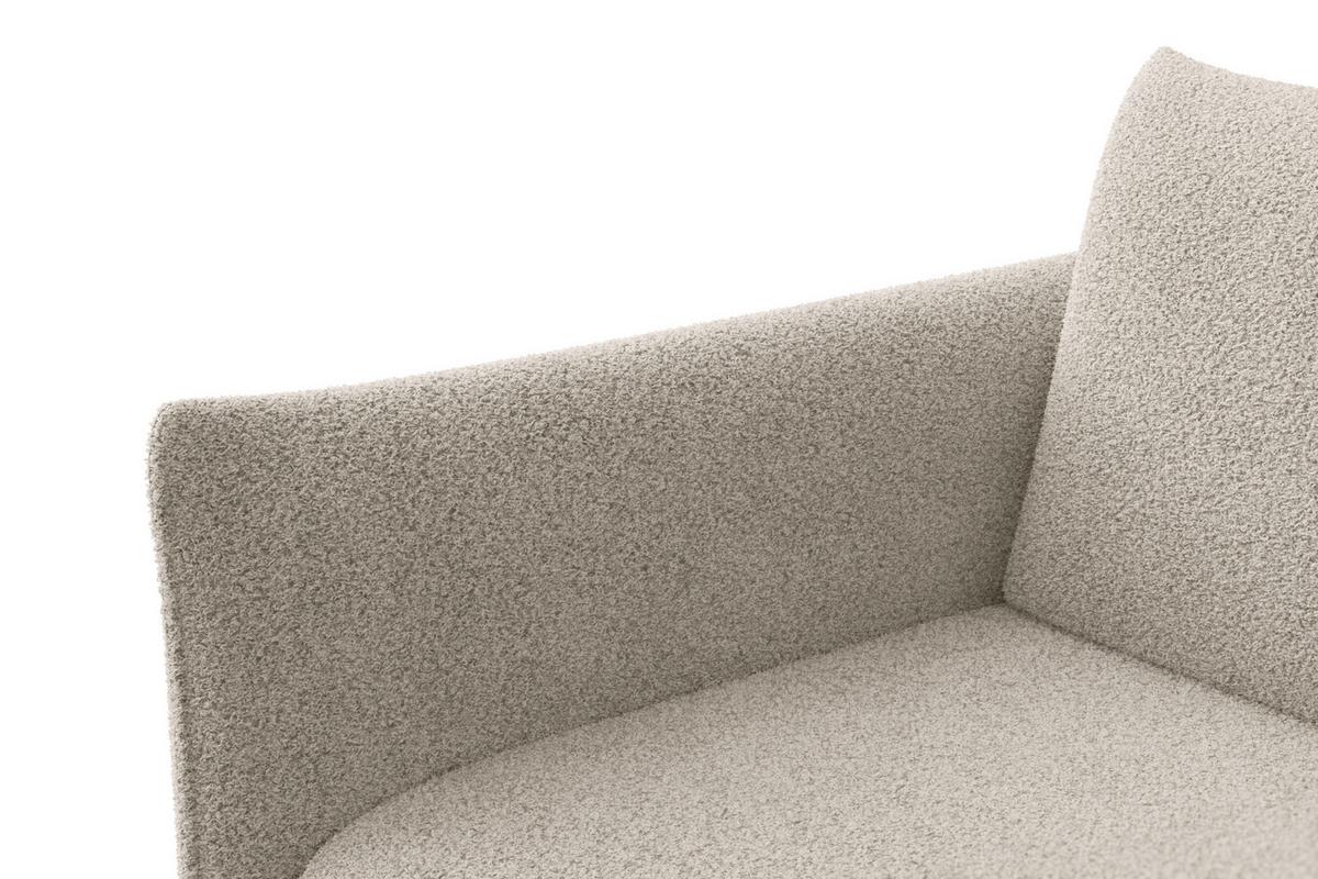 ECKSOFA TAUER 3-Sitzer RECHTS, Bouclé-Stoff beige - Beige/Schwarz, Holz/Textil (206/173cm) - Courtois Laville