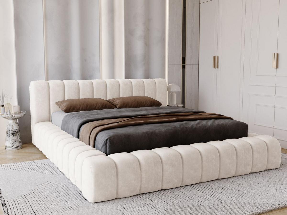 POLSTERBETT Italia 180x200 Cremige - Creme, Textil (180/200cm) - Graingold