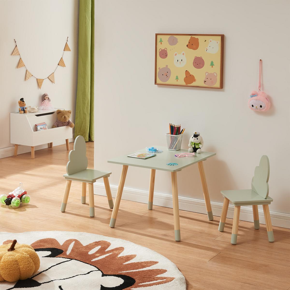 KINDERSITZGRUPPE Hovle - Mintgrün, Holz/Holzwerkstoff (60/44/48cm) - [en.casa]