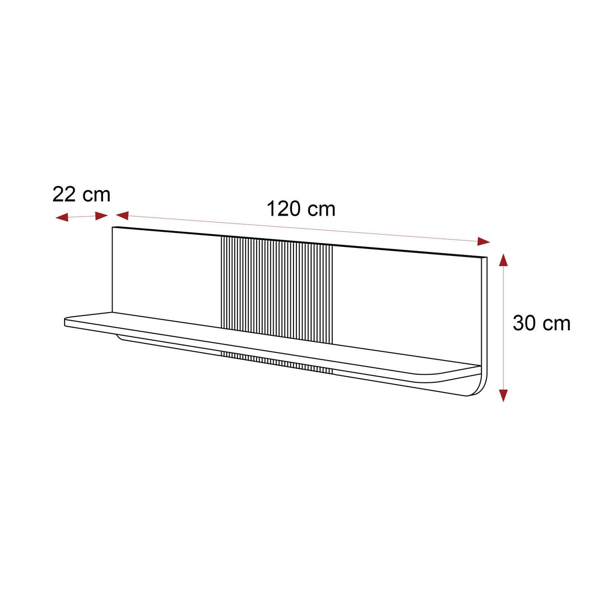 HÄNGEREGAL NAVANI 120 cm – Kaschmir / Nussbaum - Kaschmir/Nussbaumfarben, Holzwerkstoff (120/30/22cm) - Idohome