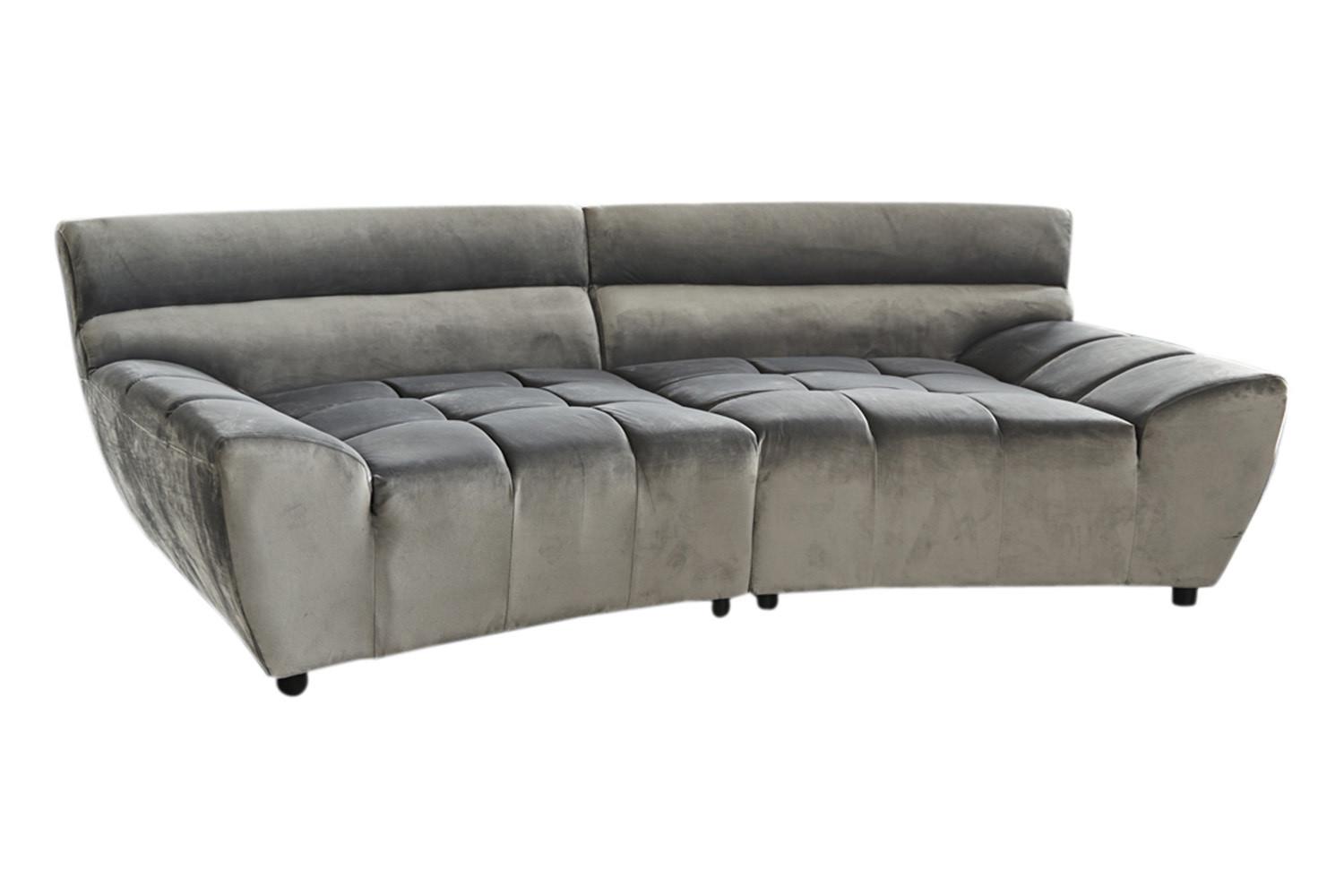 BIG SOFA NERLA Grau Webstoff - Schwarz/Braun, Textil (260/78/165cm) - KAWOLA