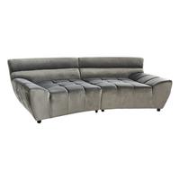 BIG SOFA NERLA Grau Webstoff - Schwarz/Braun, Textil (260/78/165cm) - KAWOLA