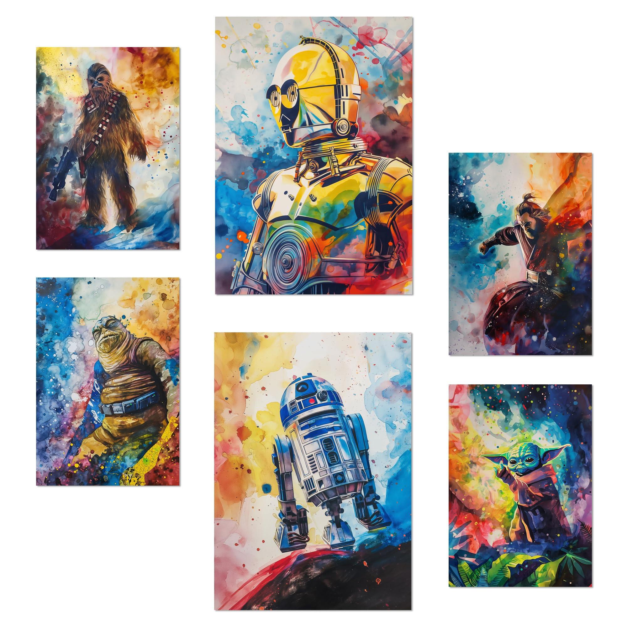 POSTER Set Mit 6 Star Wars In Voller Farbe A3 & A4 Rahmenlos - Klar, Papier (29/3cm) - Nacnic
