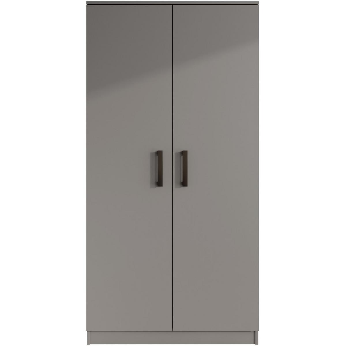 DREHTÜRENSCHRANK Trend, ohne Schubladen, Graphit - Schwarz/Graphitfarben, Holzwerkstoff (90/180/50cm) - Beautysofa