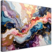 WANDBILD, Bunte Acryl Abstrakt - Multicolor, Textil (60/40cm) - Feeby
